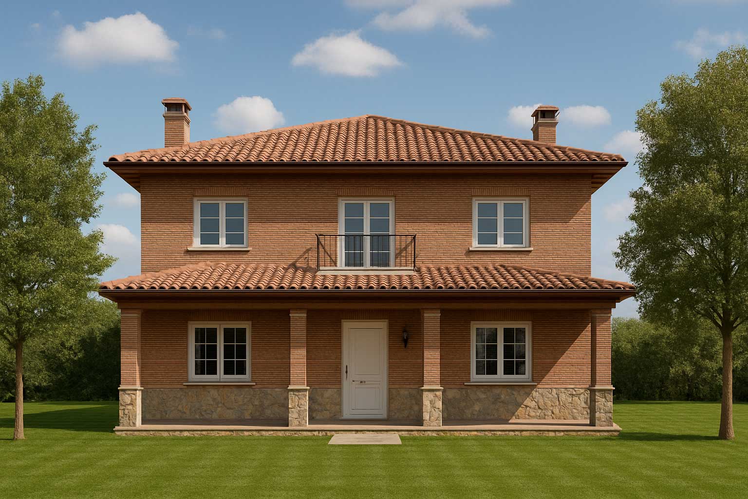 Fachada vivienda mitigación El Boalo