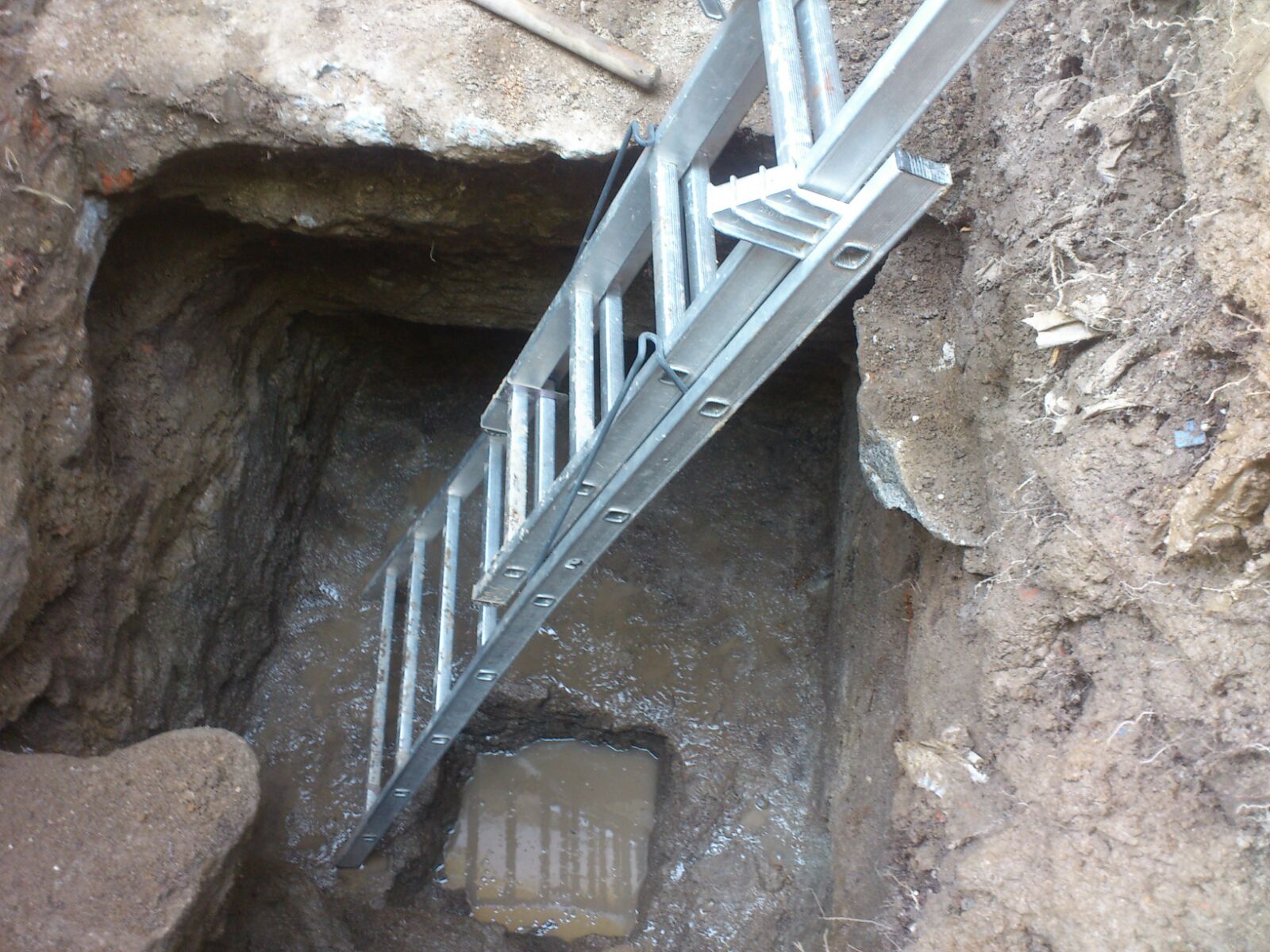 Fondo de la excavación